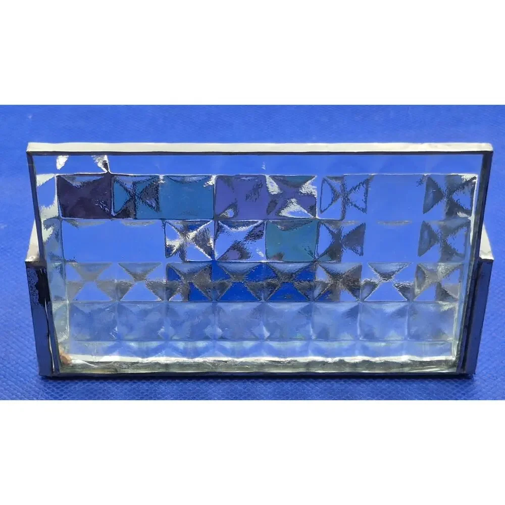 Small Stained Glass Beveled Glass Jewelry Trinket Card Box 4.5x2x3